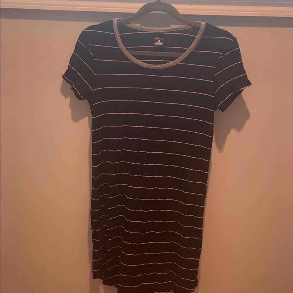 Black and white stripe tshirt dress